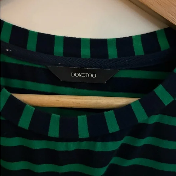 Green and Navy Striped Top 2X - Picture 3 of 4